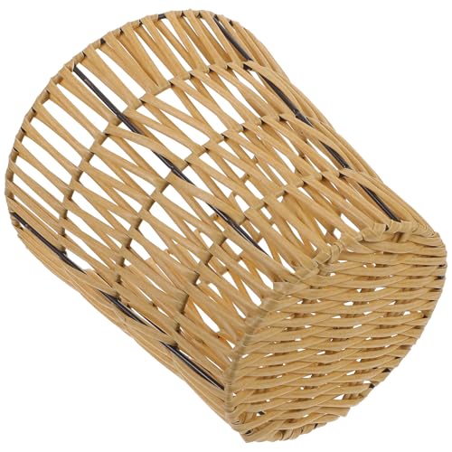 Corbeille à papier tressée kaki pour un salon ordonné et un rangement délicat