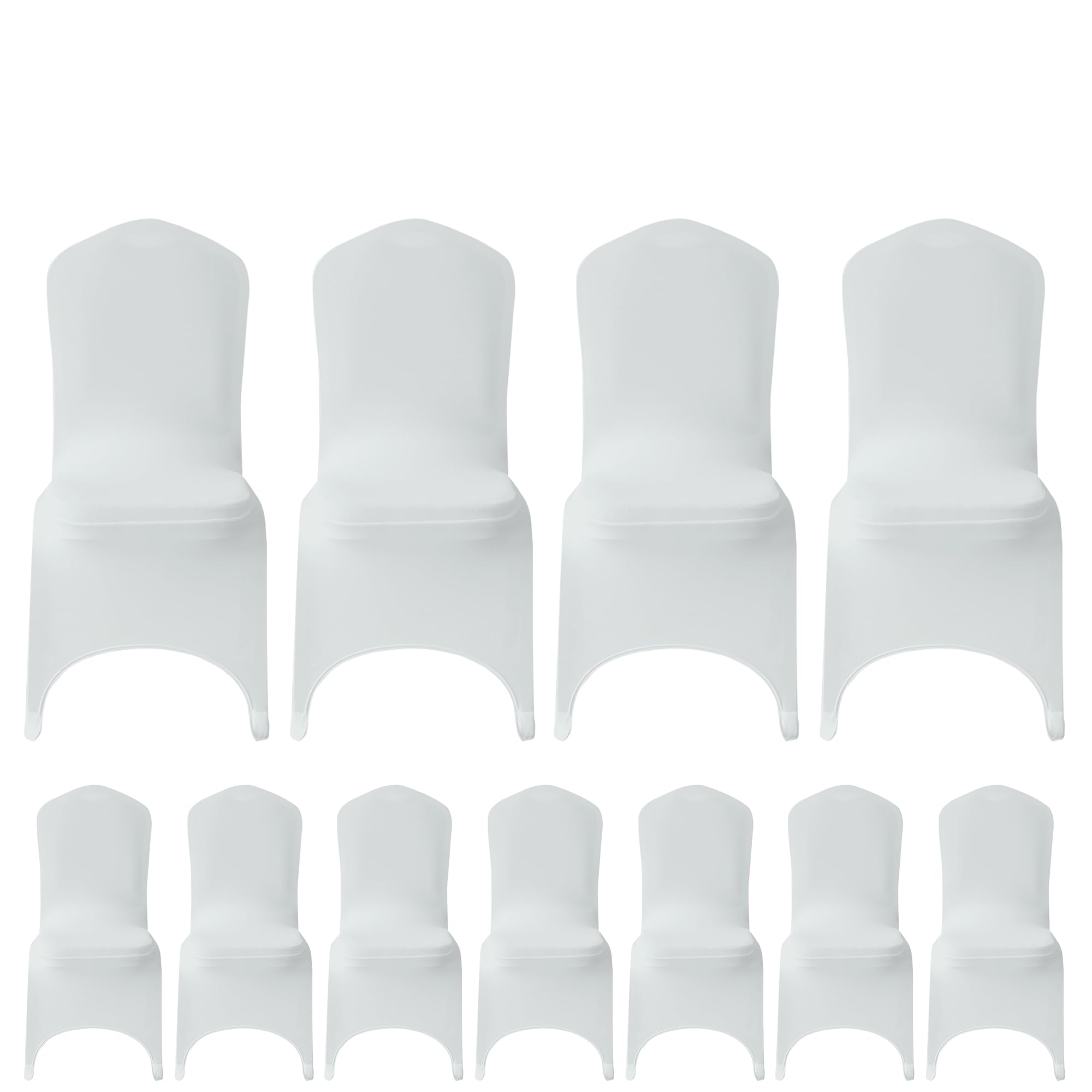 WedDecor 10pcs White Wedding Chair Covers Spandex Stretch Slipcovers