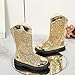 Glitter Cowgirl Boot for Girl Back Zip Up Sparkly Western Riding Boots Mid Calf Low Heel Toddler Little Kids Shoes