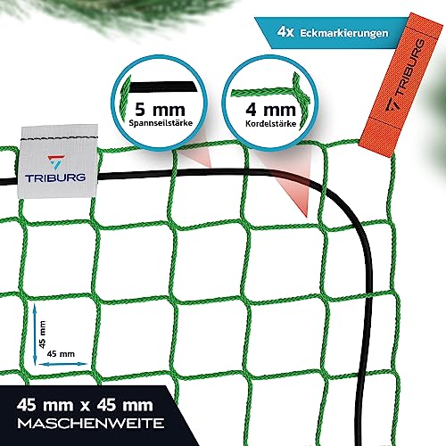 Anhängernetz 1,5x2,2 [DEKRA Geprüft] mit Eckmarkierungen - Anhänger Netz mit Spanngummi zur optimalen Ladungssicherung - Netz für Anhänger mit Gummiseil