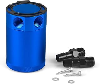 Simpls Olla universal de purga de aceite de doble orificio, para recuperación de aceite de escape, tubo de escape de doble canal, color azul, duradero, fácil instalación