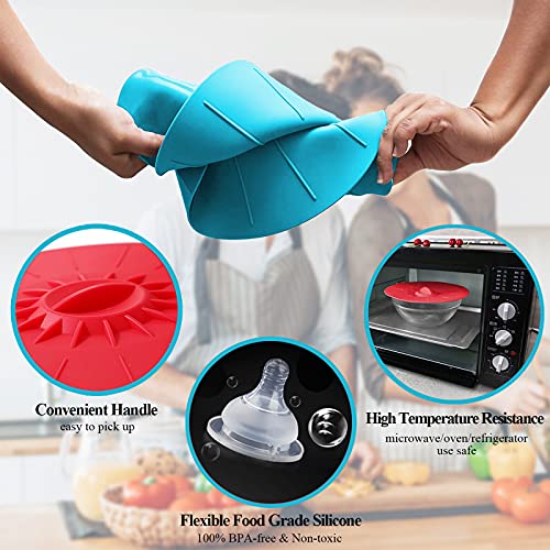 Adpartner Heat Resistant Silicone Lids, 5-Pack Silicone Microwave Covers - Various Sizes Silicone Suction Lids For Bowls, Cups, Plates, Pots, Pans - Reusable Bpa-Free Silicone Cookware Covers Set #TOP2