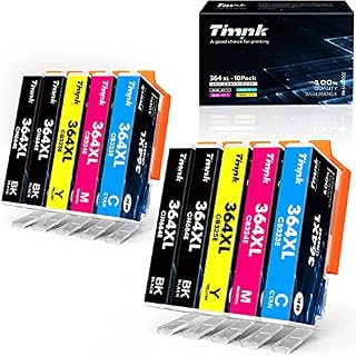 Timink 364XL Compatible for HP 364 364 XL Ink Cartridges for HP Deskjet 3070A Officejet 4620 4622 Photosmart 5510 5520 5524 6510 6520 6515 7510 7520 (4 Black, 2 Cyan, 2 Magenta, 2 Yellow, 10Pack)