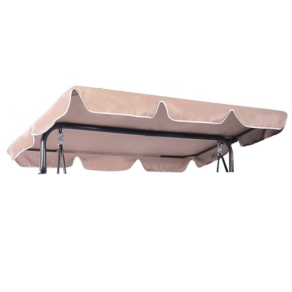 RELAX4LIFE Toit de Rechange pour Balancelle, Toit de Balançoire Toile Épaisse à 160G/M2 Imperméable et Anti-UV en Polyester (191x132CM, Beige)