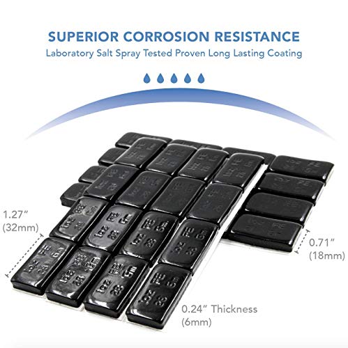 CKAuto 1oz, Black, Adhesive Stick on Wheel Weights,EasyPeel Tape, 72 oz/Box, US Quality (72pcs) - Thumbnail 5