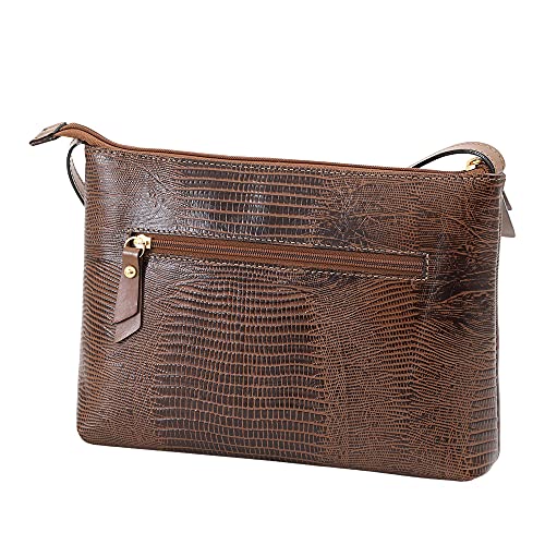Bolsa Feminina Couro Transversal Mariart Lezard 2190 (Havana)