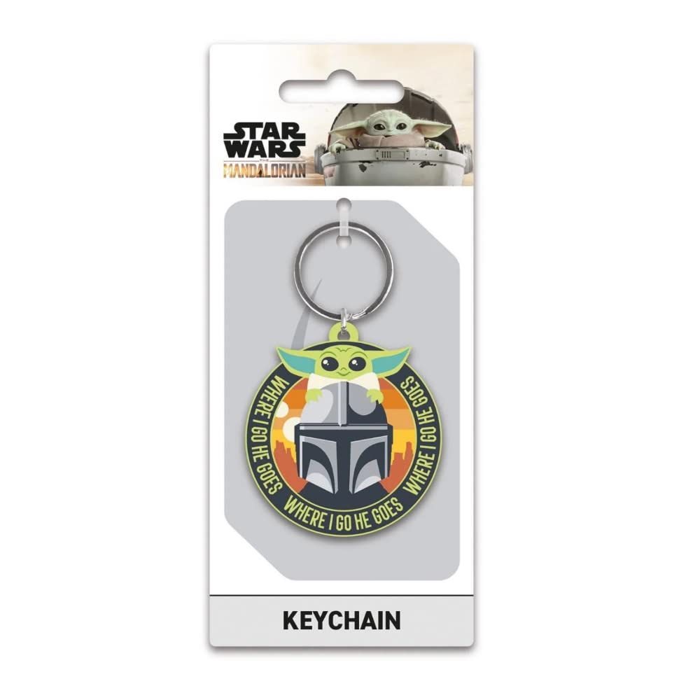 Pyramid International The Mandalorian (Where I Go He Goes) PVC Keychain, Multicolor, One Size