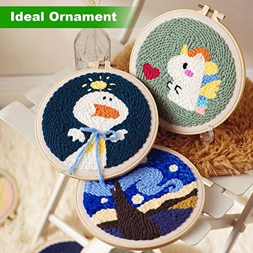 12PCS 6 Sizes Embroidery Hoops 4, 5, 6, 7, 8, 9 Inch Round Bamboo Embroidery Hoop Adjustable Cross Stitch Hoop, Embroidery Kit Bamboo Circle Hoops for DIY, Art, Craft & Handy Sewing