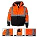 New York Hi-Viz Workwear WJ9011-XL Men's ANSI Class 3 High Visibility Bomber Safety Jacket, Waterproof (Extra Large, Orange)