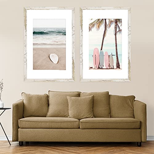 Hongkee 16X24 Frame Set Of 2, Distressed White Wood Style thumb #6