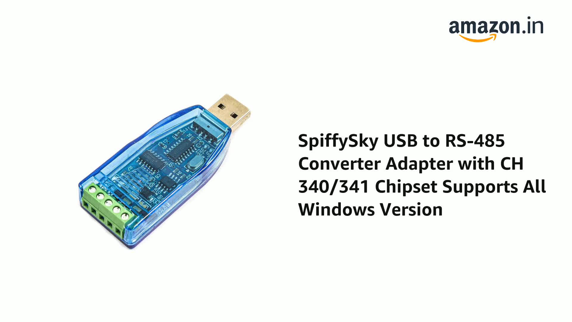 SpiffySky USB to RS-485 Converter Adapter with CH 340/341 Chipset