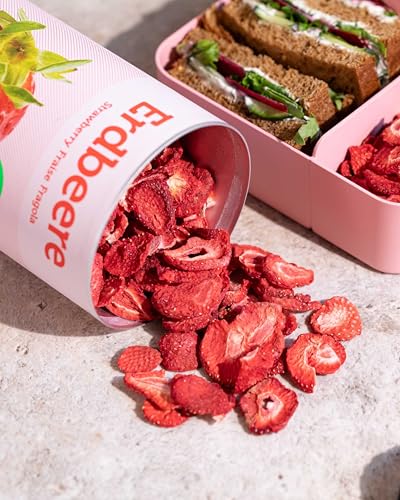 BUAH® Gefriergetrocknete Erdbeeren | Erdbeer Chips Als Snack Oder Für Smoothies | Idealer Süßigkeiten Ersatz | Vegan & ohne Zuckerzusatz | 96g – Bild 5