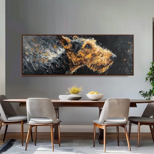 Tableau Terrier pour habiller un mur vide avec une toile panoramique sans cadre
