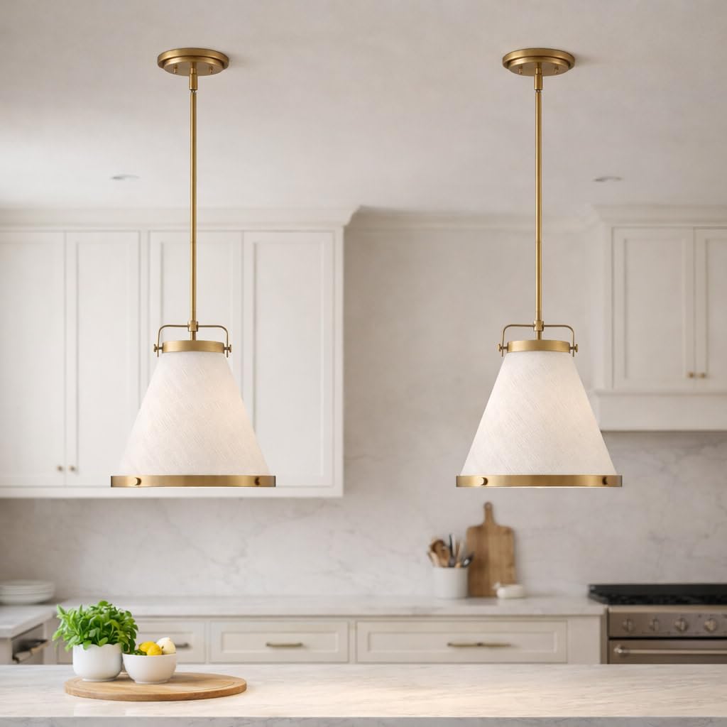 Hinkley Lexi Single Light Pendant - Off-White Textured Fabric