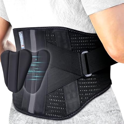 Back Brace Back Support Belt，Flexible Lumbar Support Lower Back Brace for Pain Relief, Back Support Brace for Lifting at Work, Scoliosis Pain Relief Brace XXXL Fits Waist Size 45”-51” Cover