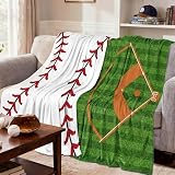 Hillsuren 2 Pcs Baseball Blanket 50' x 60' Baseball Flannel Throw Blanket for Teen Team Coach Gifts Ball Themed Accessories Decoration for Sport Lovers Birthday Christmas Adult Gift Favors