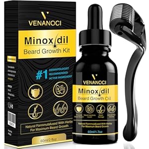 5% Minoxidil for Men Beard Growth Kit: Venanoci Hair Regrowth Oil with Biotin & Rosemary – Thicker, Fuller Beard & Hair – Stop Hair Loss & Thinning – Hair Growth Serum Treatment
