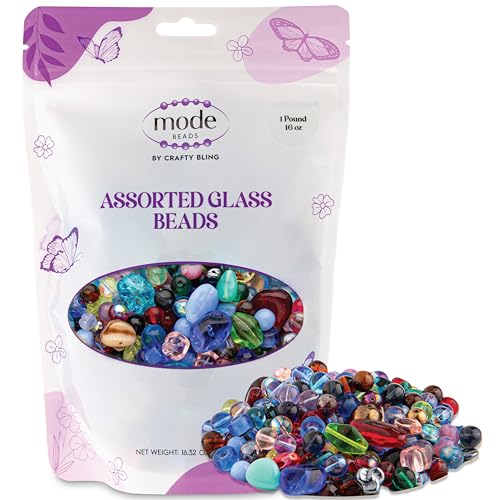 One Pound Assorted Glass Beads Mix