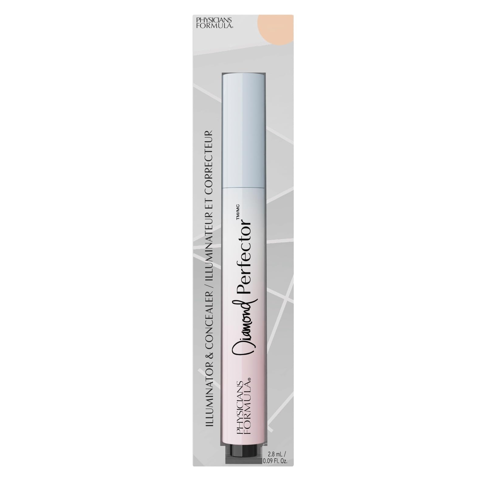 Physicians Formula, Mineral Wear Diamond Perfector Illuminator and Concealer, Infuso con Vitamina E, Illumina, Solleva e Copre, Effetto Soft-Focus, Tonalità Fair-to-Light