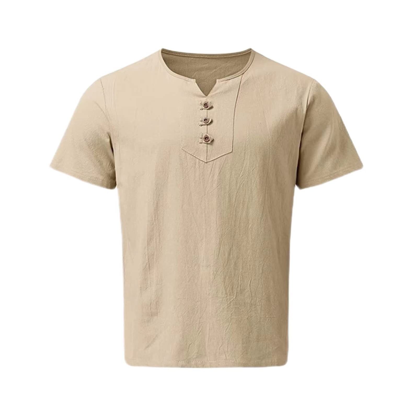 Chemise hawaïenne confort XXL anti-transpiration en coton lin kaki