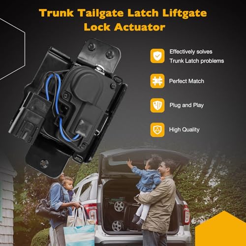 Image of 931-299 Rear Trunk Latch Tailgate Door Lock Actuator 4 Pins, Compatible with Cadillac Escalade SRX, Chevy Suburban Tahoe, GMC Yukon XL Terrain, Buick Enclave et Tailgate Latch, Replaces 13501871