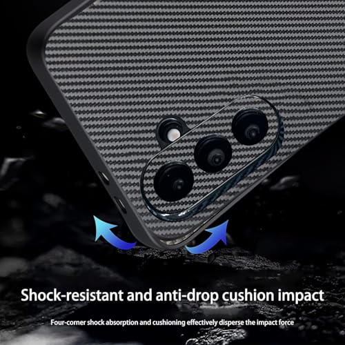 Image of DIZORO Carbon Fiber Case for Samsung Galaxy A36 5g Fusion 5g Smooth Touch Rubber Phone Cases Non-Slip, with Camera Protection Fingerprint Resistant Full Body Protective Shockproof Back Cover - Black