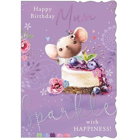 Out Of The Blue Studios Happy Birthday Mum Sparkle With Happiness. Birthday Card, 137x195mm Cover