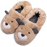 eccbox Toddler Boys Girls Cute Slippers Unicorn Fluffy Fuzzy Winter Warm Slippers Cartoon Animal Plush Indoor House Slip-on Shoes