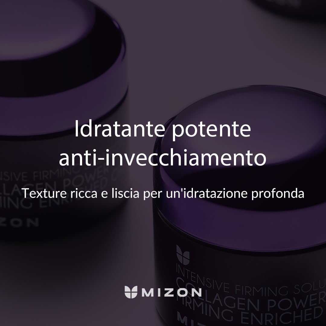 [Mizon] Crema Arricchita con Collagene Marino (50ml) Cura della pelle coreana, collagene marino ricco al 54%, cura intensiva antietà e linee sottili (Collagen Power Firming Enriched Cream)