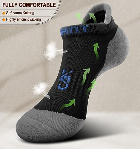 Image of BULLIANT Socks For Women 6Pairs-Womens Athletic Ankle Socks No Show Cushioned for Walking Running-Compression Arch Support(6Pairs,Shoes Size:Women 6-8)