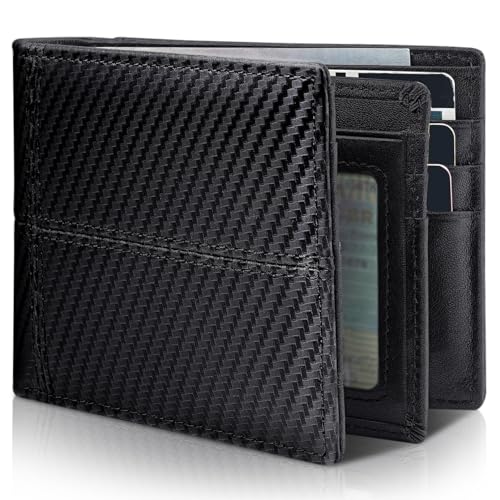 Image of Artpaxy Mens Wallet Bifold Genuine Leather RFID Blocking Wallet for Men with 1 ID Window 13 Card Holders 2 cash pockets 1 Gift Box