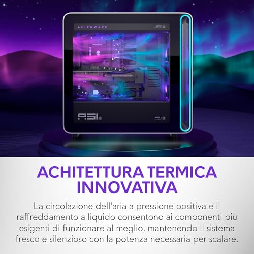 Area-51 Gaming Desktop - Intel Core Ultra 9 Series 2, Nvidia GeForce RTX 5090, 64GB RAM, SSD 4TB, Wi-Fi 7, Bluetooth, Raffreddamento a Liquido, Windows 11 Home, AlienFX, Lunar Silver - PC Desktop - Immagine 1