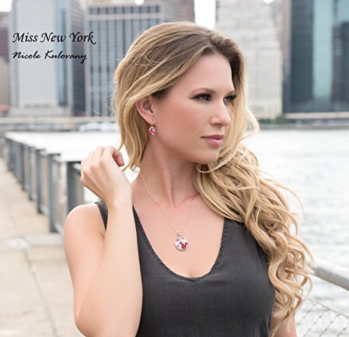 Leafael Ocean Bubble Women's Crystal Jewelry Set Costume Fashion Pendant Necklace Earring, Silver Tone or 18K Rose Gold Plated, 18" + 2", Birthday Gifts for Women3