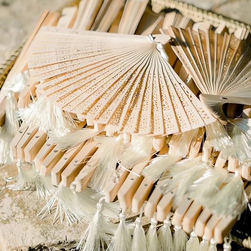 Éventails de mariage personnalisés bois rustique pour cadeau invité été - 6