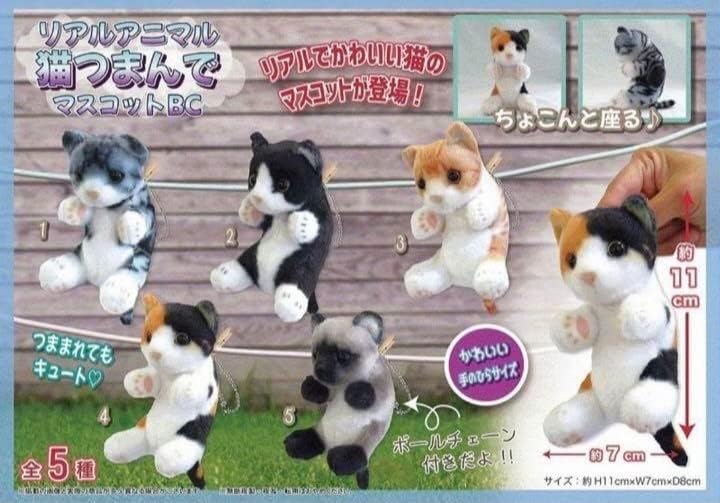 REALANIMAL☆猫つまんでマスコットBC【全5種セット