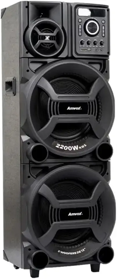 Amvox Caixa de Som Amplificada ACA 2201 Pesadão II - 2200W RMS, Bluetooth, Equalizador, USB