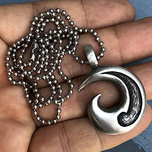 Ohdeal4U Tribal Shinto Surfer Jewelry Zen Circle Buddhism Elegant Effortless Ensō Maori Bear Claw Protection Amulet Pewter Boy's Men's Women's Pendant Necklace Charm For Men W Silver Ball Chain #TOP1