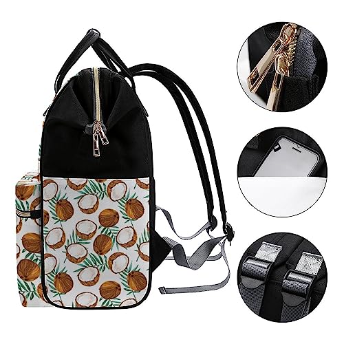 Watercolor-Coconuts-Diaper-Bag-Portable-Backpack-Mommy-Bag-Travel-Shoulder-Daypack-for-Outdoor-Working-Beach