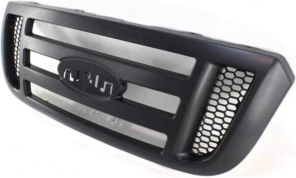 For Ford Ranger Grille Assembly 2006 07 08 09 10 2011 | Textured Dark Gray Shell and Insert | w/Black Inner Grille | XL/XLT Model | 6L5Z8200BAC