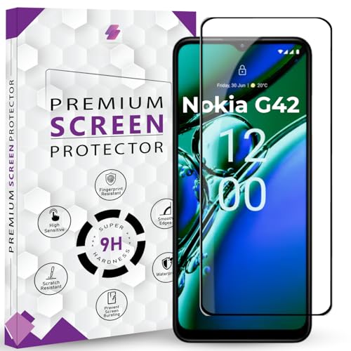 Image of Premium Tempered Glass Screen Protector Guard For Nokia G42 5G (6.56 Inch, Pack of 1) | Edge to Edge Coverage With Easy to installation kit