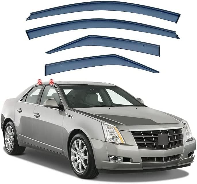 Side window rain strip Car Window Visor Guard For Cadillac CTS 2008-2013 Vent Cover Trim Awnings Shelters Protection Sun Rain Deflector Accessories