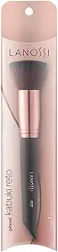 Pincel Kabuki Reto, Cor Rose e Preto, Lanossi Beauty & Care.