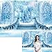 10x6FT Frozen Castle Backdrop Winter Wonderland Ice Castle Photography Backdrop Blue Ice Frozen Snowflake Background Winter Snow Landscape for Princess Girl Baby Shower Kids Birthday Party