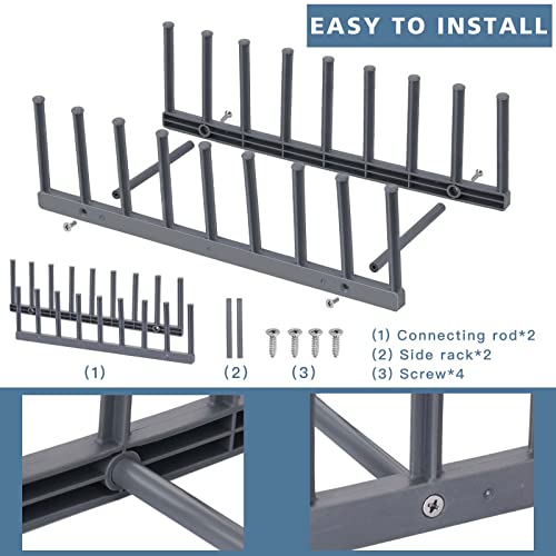 Innerneed Dish Drying Rack Plate Vertical Storage Pot Lids Holder Kitchen Organizer, 8 Slots For Plates, Cutting Boards, Bakeware, Bowls, Cups, Pp Plastic (Pack Of 4) #TOP1