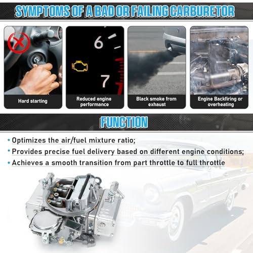 Carburetor 600 CFM for Holley Street Warrior Model 4160 Manual Choke Carb Replace # 0-1850S (600 CFM) by FQRANBO - Image 4