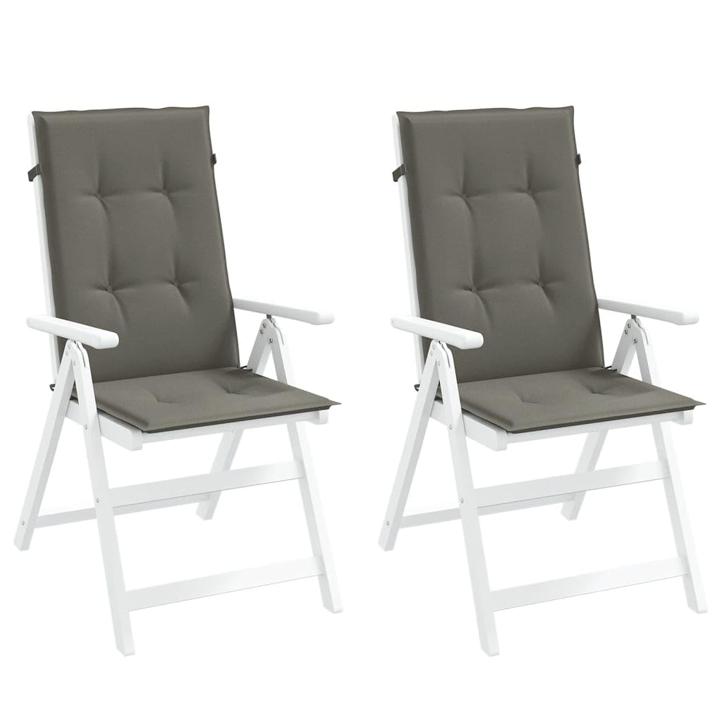 Hochlehner-Auflagen 2 STK Melange Dunkelgrau 120x50x4 cm Stoff gepolstert rutschfest sitzpolster stuhlkissen für Gartenstuhl Esszimmer Büro Terrasse Outdoor Nutzung