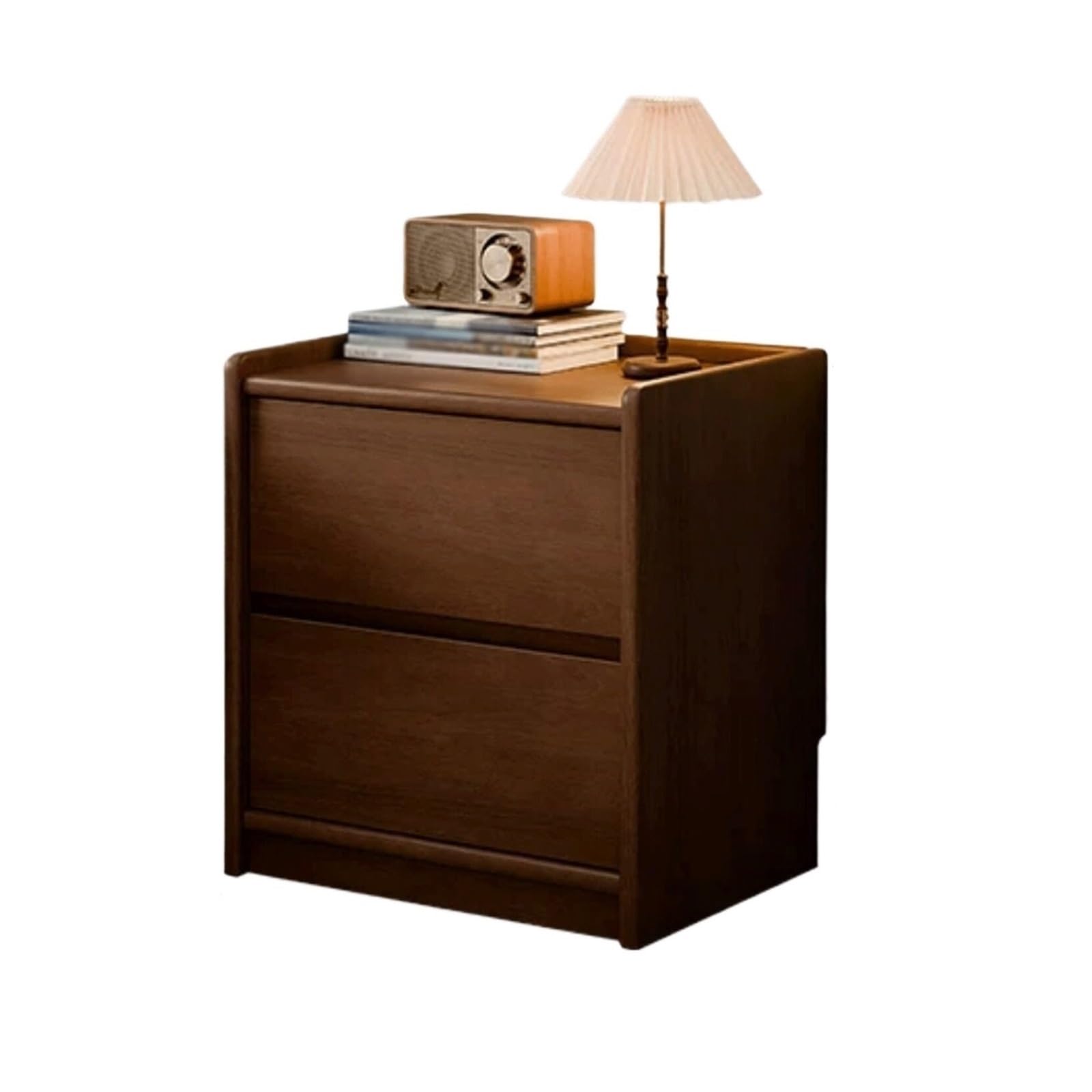 Table de nuit en bois noble 2 tiroirs : l'élégance pour chambre à coucher