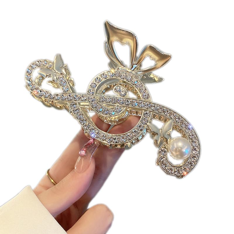 Clip de pelo grande de lujo, clip de garra de diseño único de nota musical G Clef  Accesorios para el cabello para niñas  Clip de fiesta de regalo disponible en Yaxa Peru