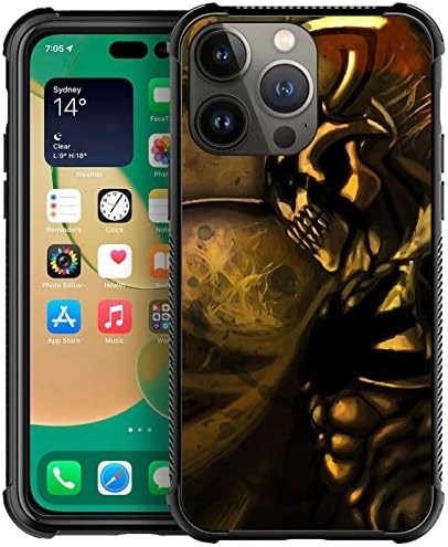 yicomon Compatible with iPhone 14 Pro Max Case,Two-Horned Warrior Pattern Design Shockproof Non-Slip Case for Apple iPhone 14 Pro Max