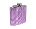 Bling Rhinestone Diamond Stainless Steel Hip Flask - Holds 6 oz (Purple)